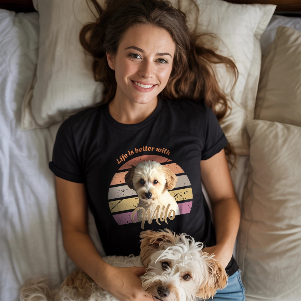 Personalized Retro T-Shirt "Photo of Your Dog"