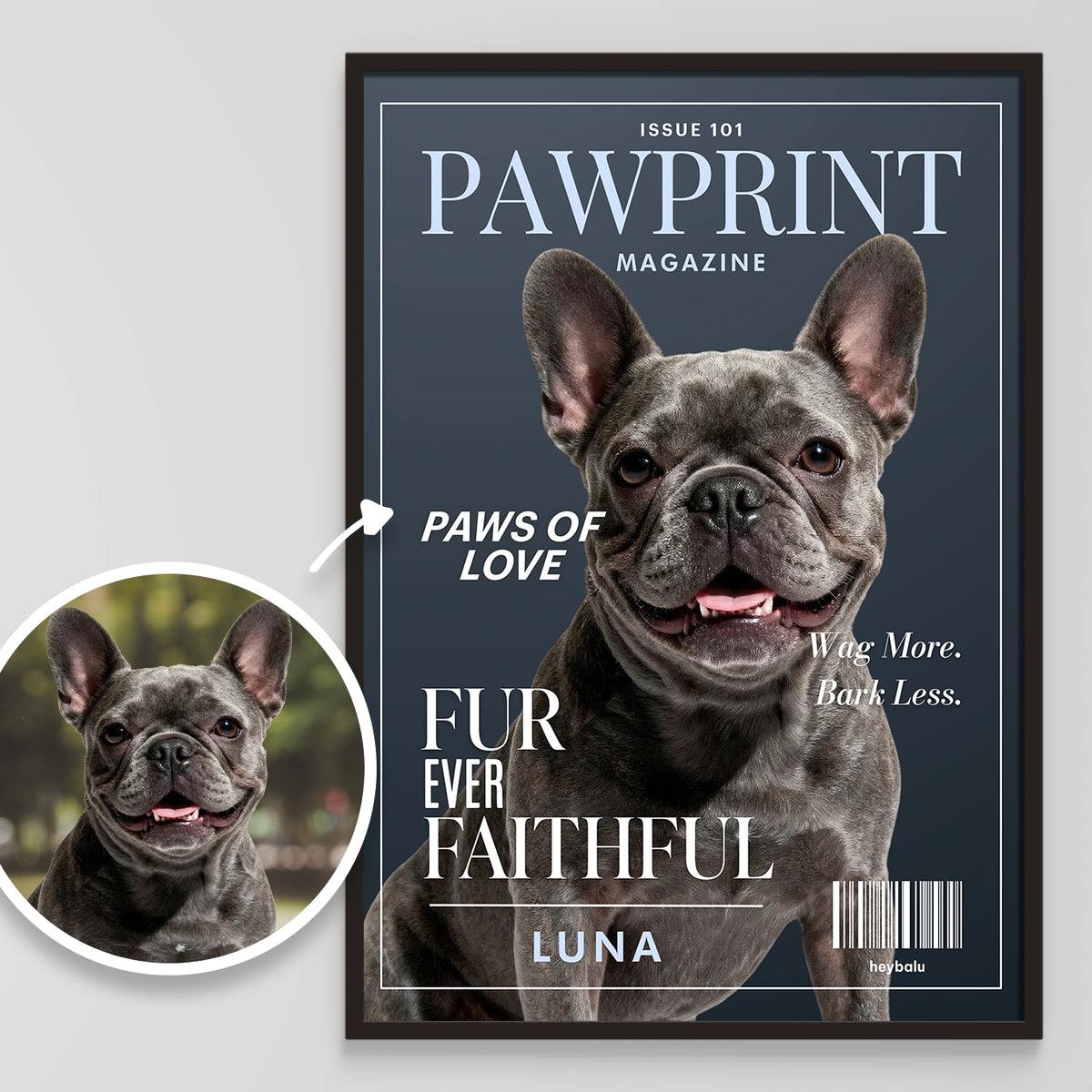 Personalized Dog Magazine Poster "Pawprint"
