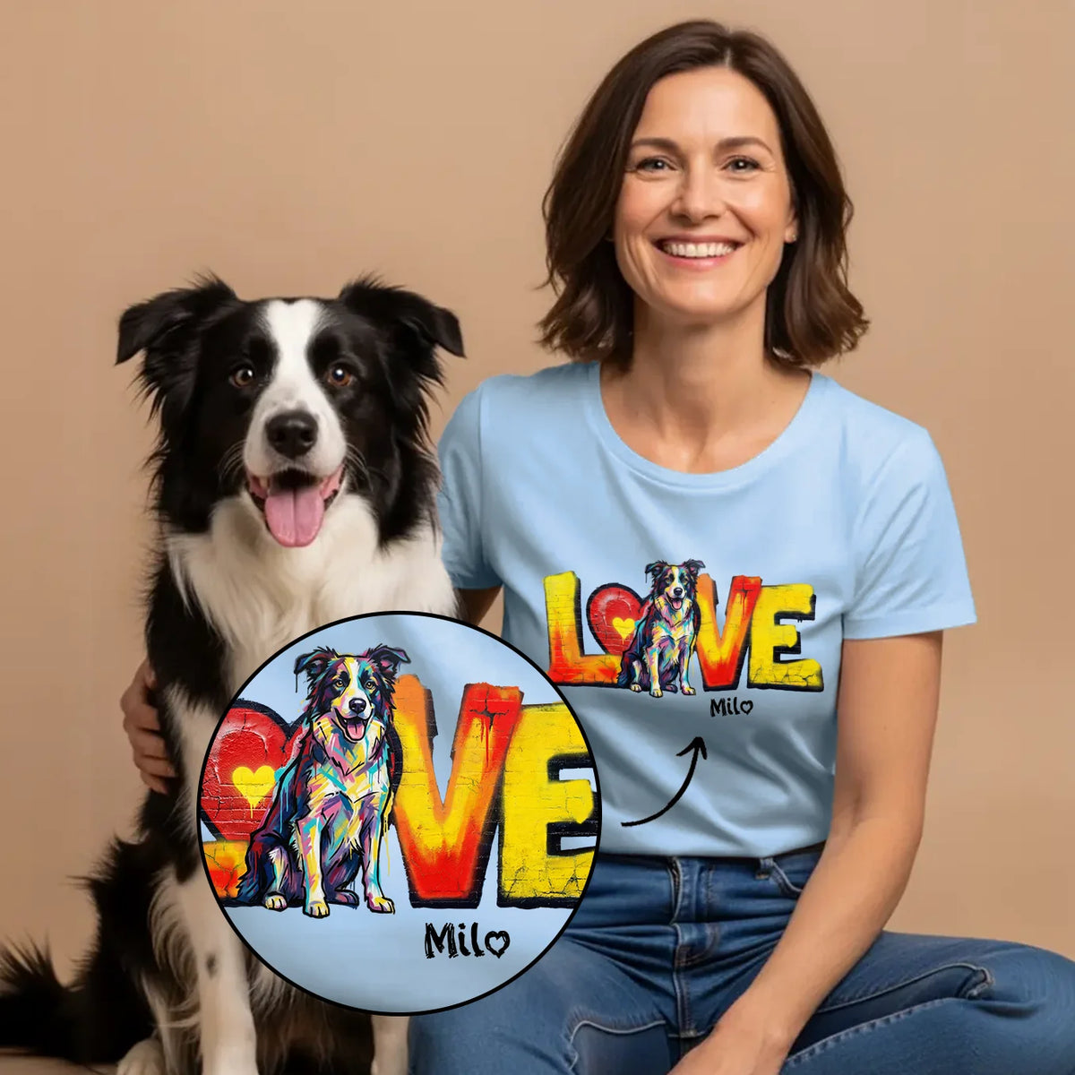 Personalisiertes T-Shirt "LOVE" – personalisiertes Geschenk