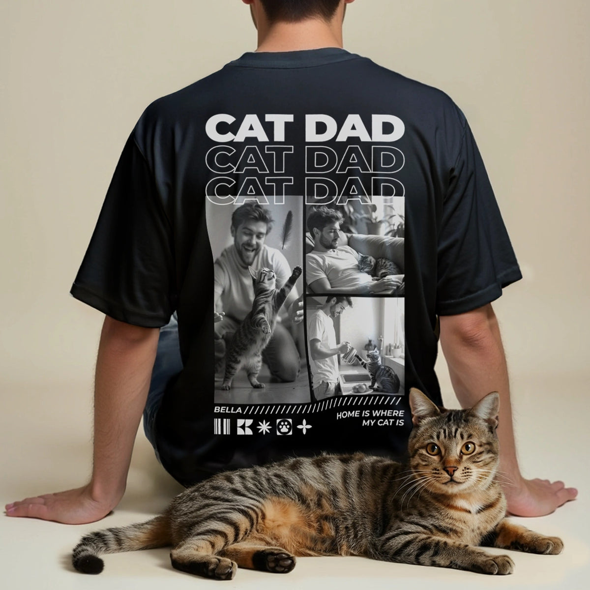 Personalized Oversized T-Shirt "Cat Dad"
