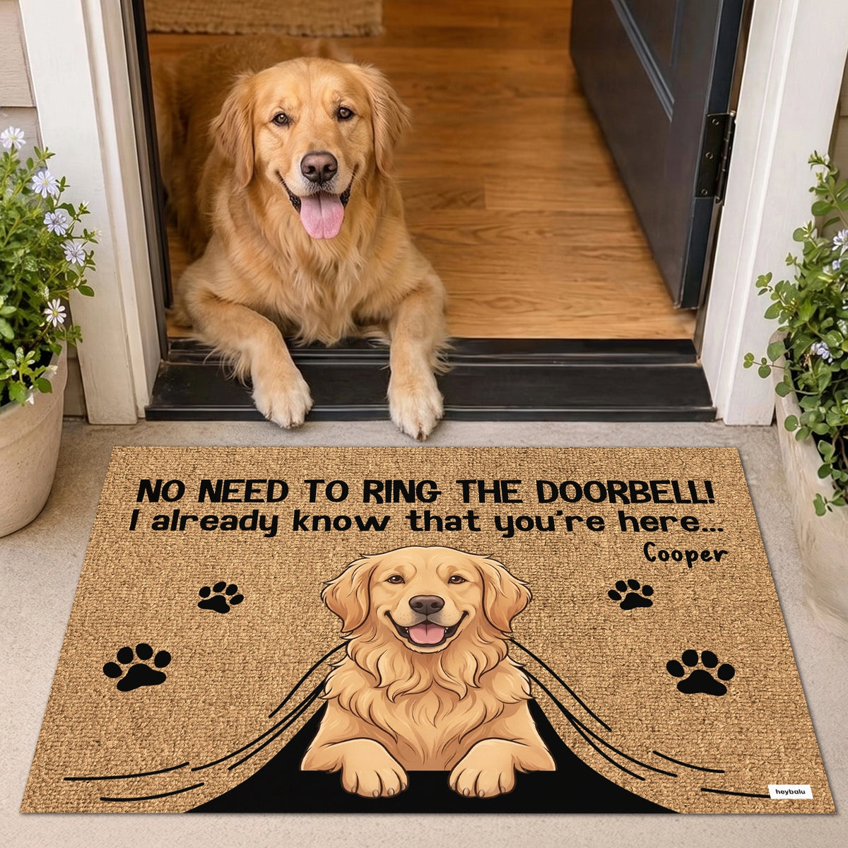 Personalized Doormat "No Need to Ring"