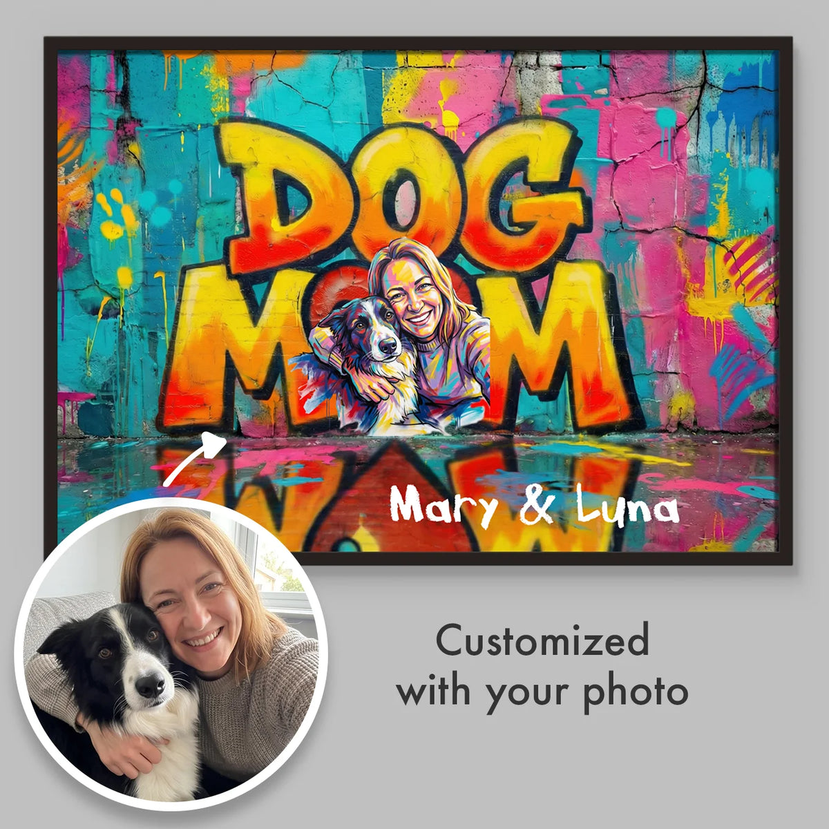 Personalisiertes Poster "Dog Mom LOVE" – personalisiertes Geschenk