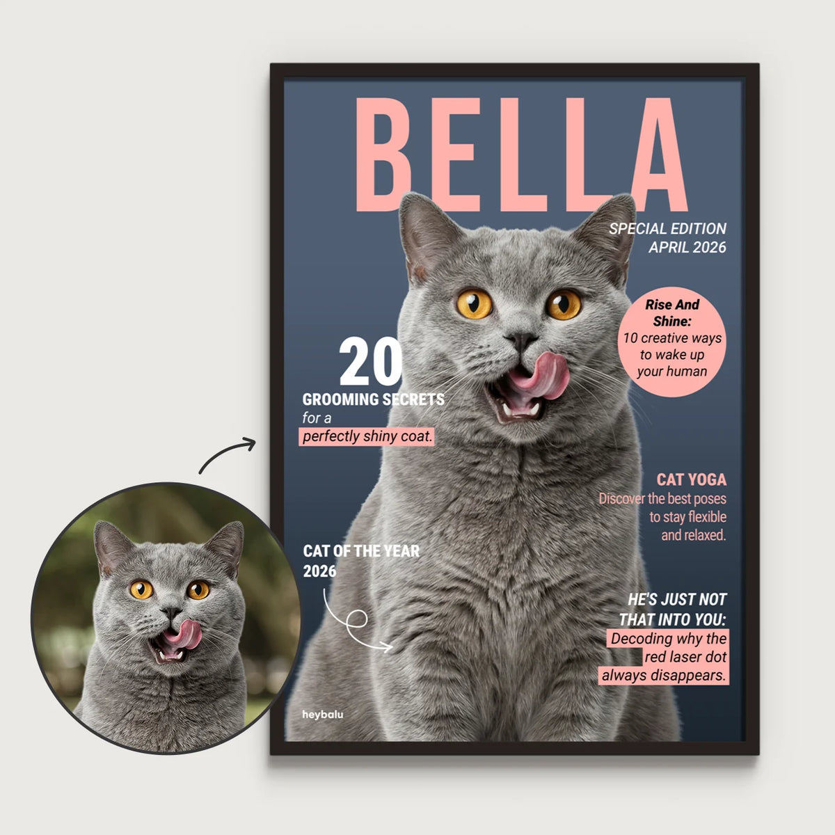 Personalisiertes Poster Katzenmagazin "Catmopolitan" – personalisiertes Geschenk