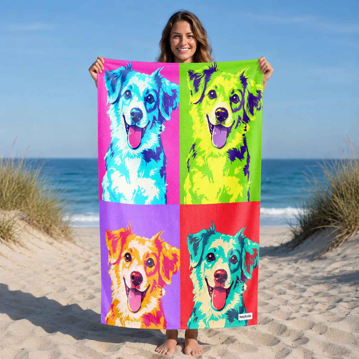 Personalisiertes Badetuch "Colour Block" – personalisiertes Geschenk