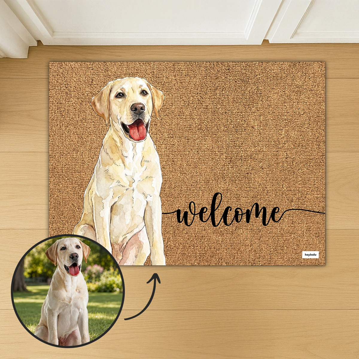 Personalisierte Fußmatte Hund "Wasserfarben" – personalisiertes Geschenk