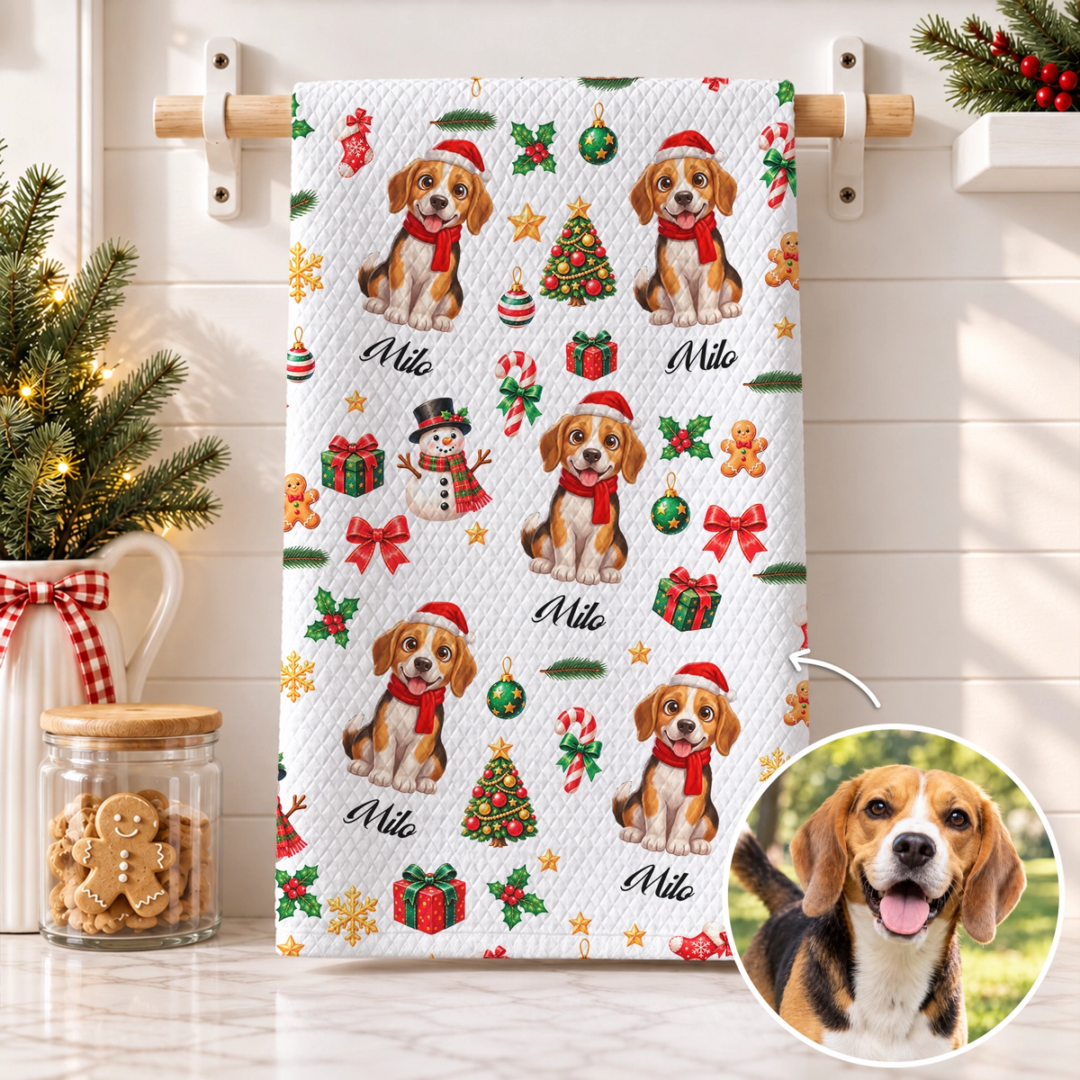 Personalized Kitchen Towel “Cartoon Dog”