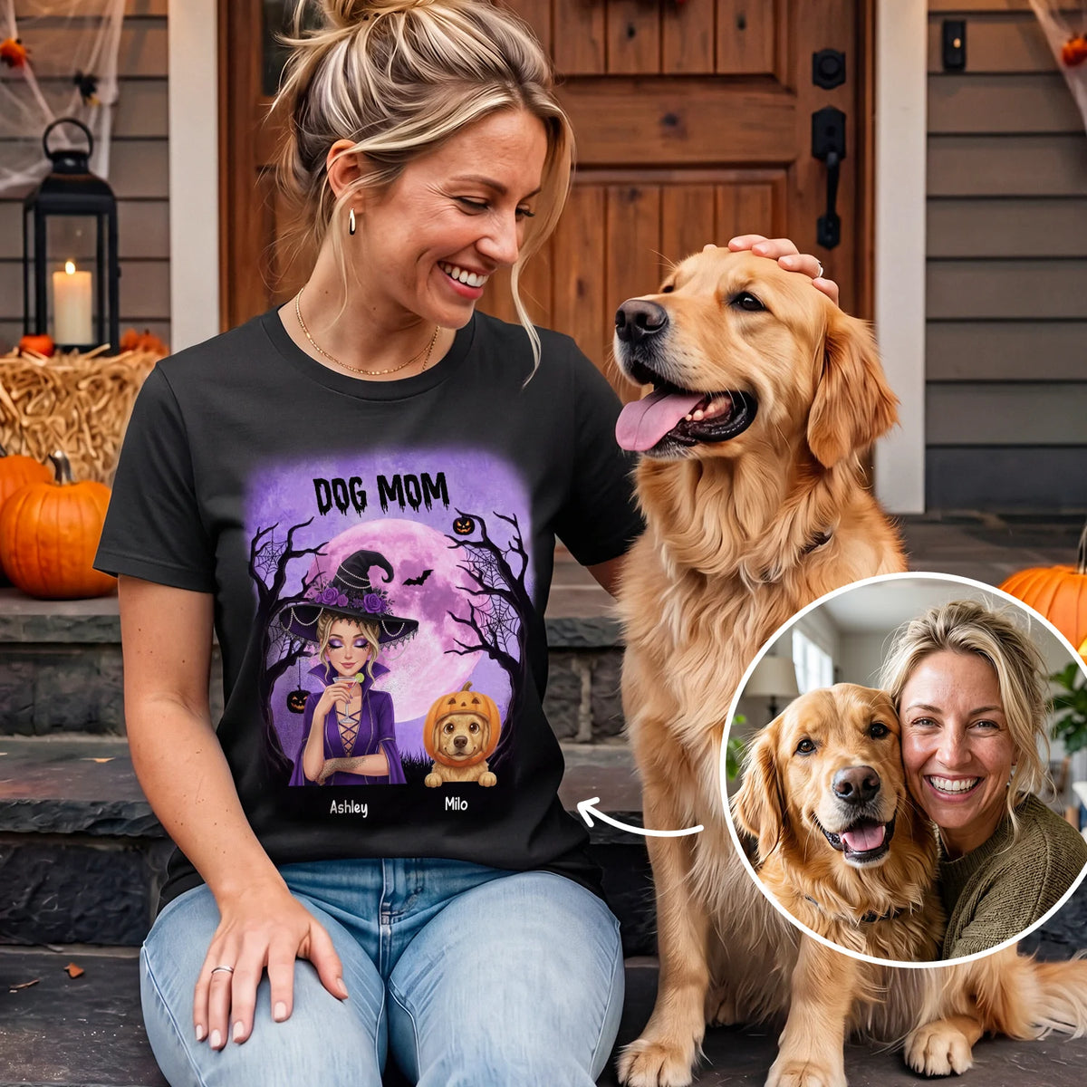 Personalized T-Shirt "Dog Mom Witch"