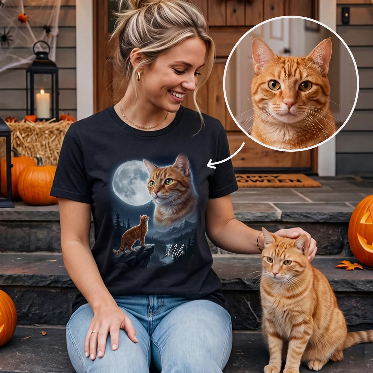 Personalized T-Shirt "Howling Cat"