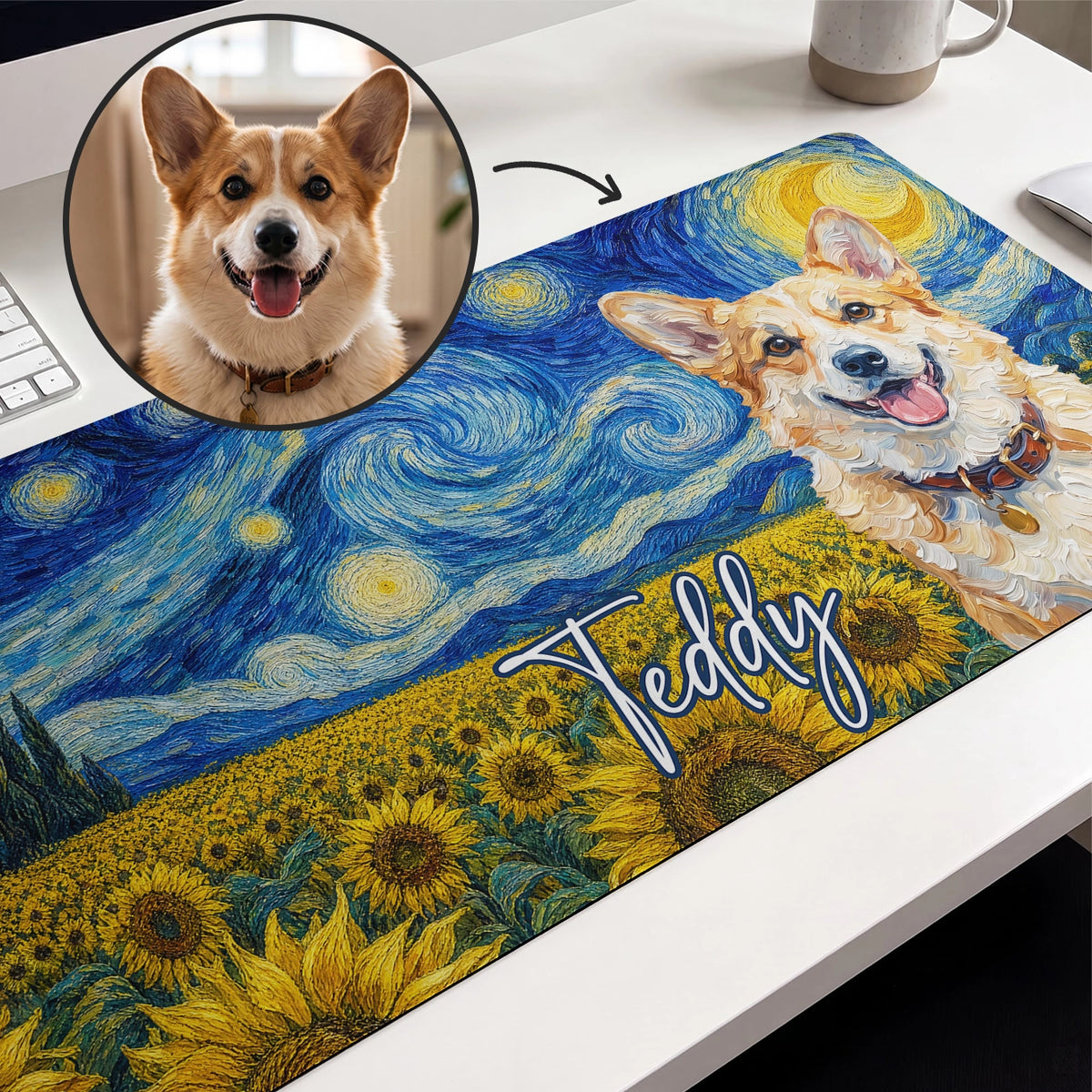 Personalized Deskmat "Dog Art" – personalisiertes Geschenk