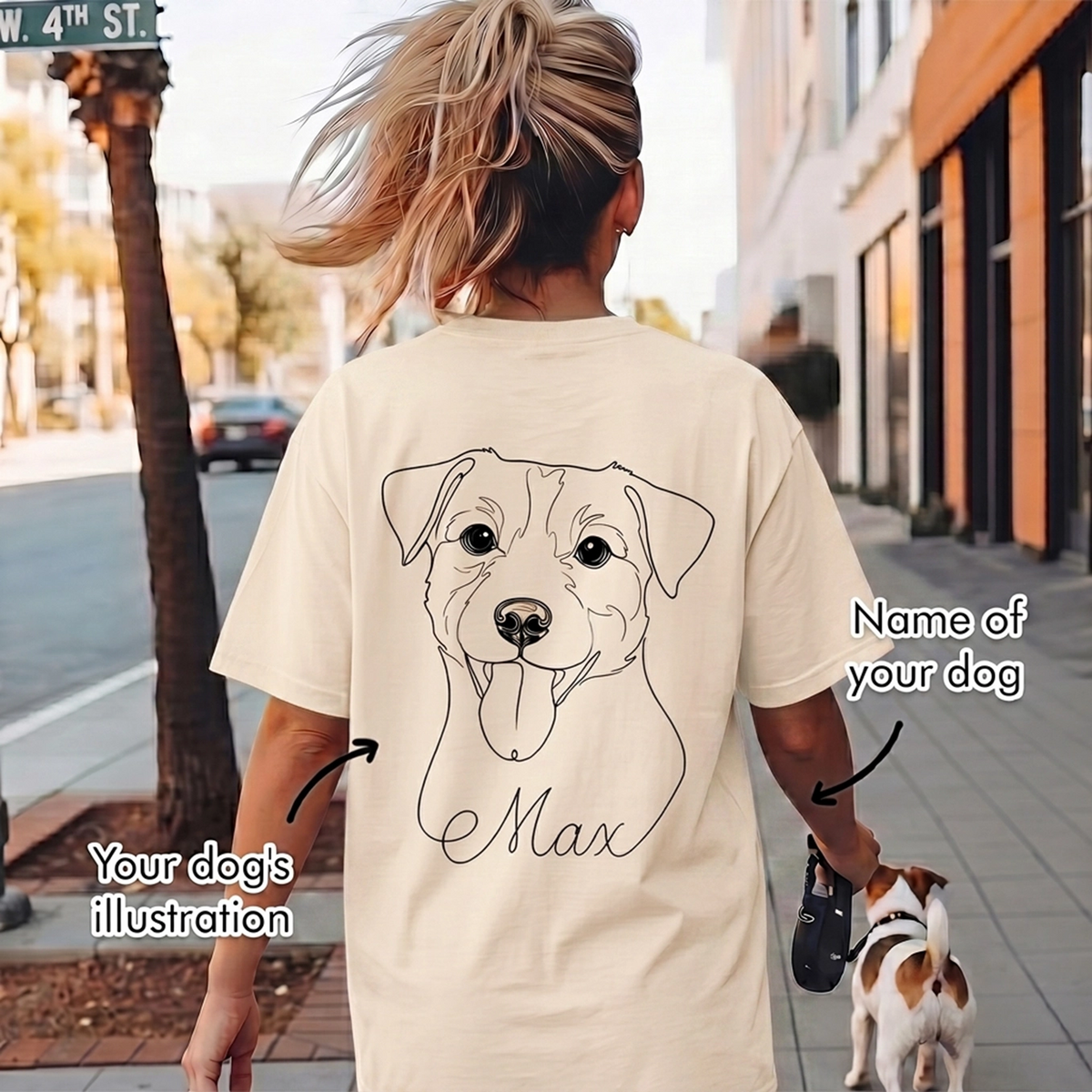 Personalized Shirt "Dog Mama" with Sleeve Print