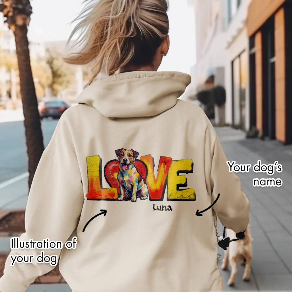 Personalisierter Haustier-Hoodie "LOVE" – personalisiertes Geschenk