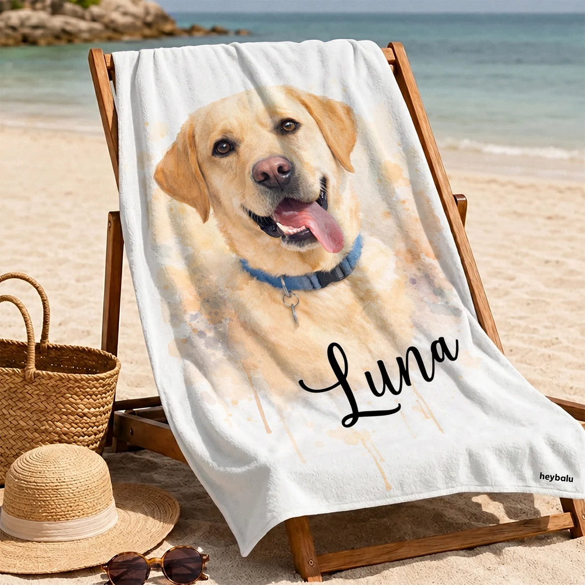 Personalisiertes Badetuch "Wasserfarbe" – personalisiertes Geschenk
