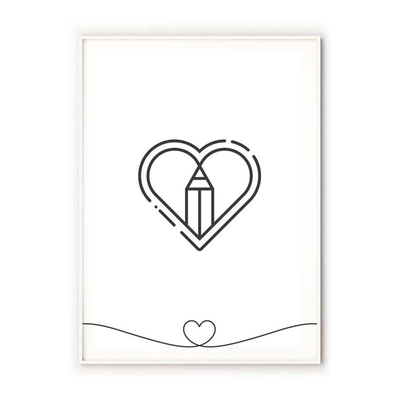 Premium Holzrahmen - Weiß Hey Balu