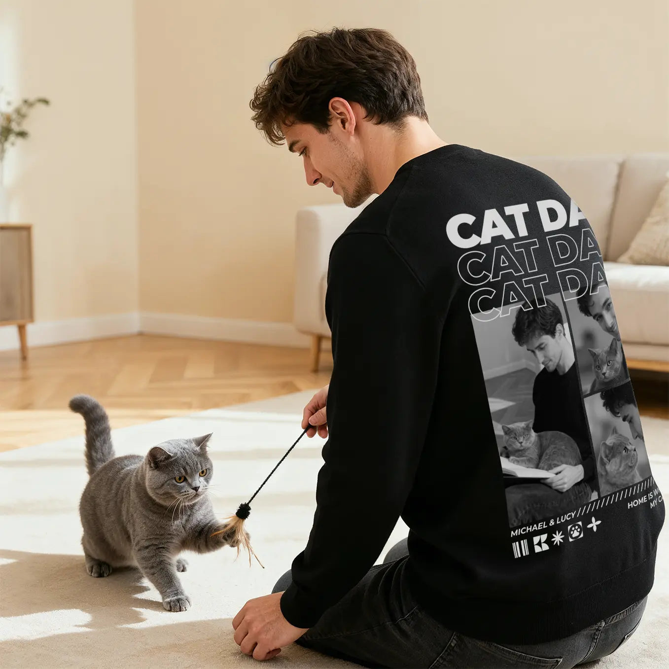 Personalized Sweater "Cat Dad"
