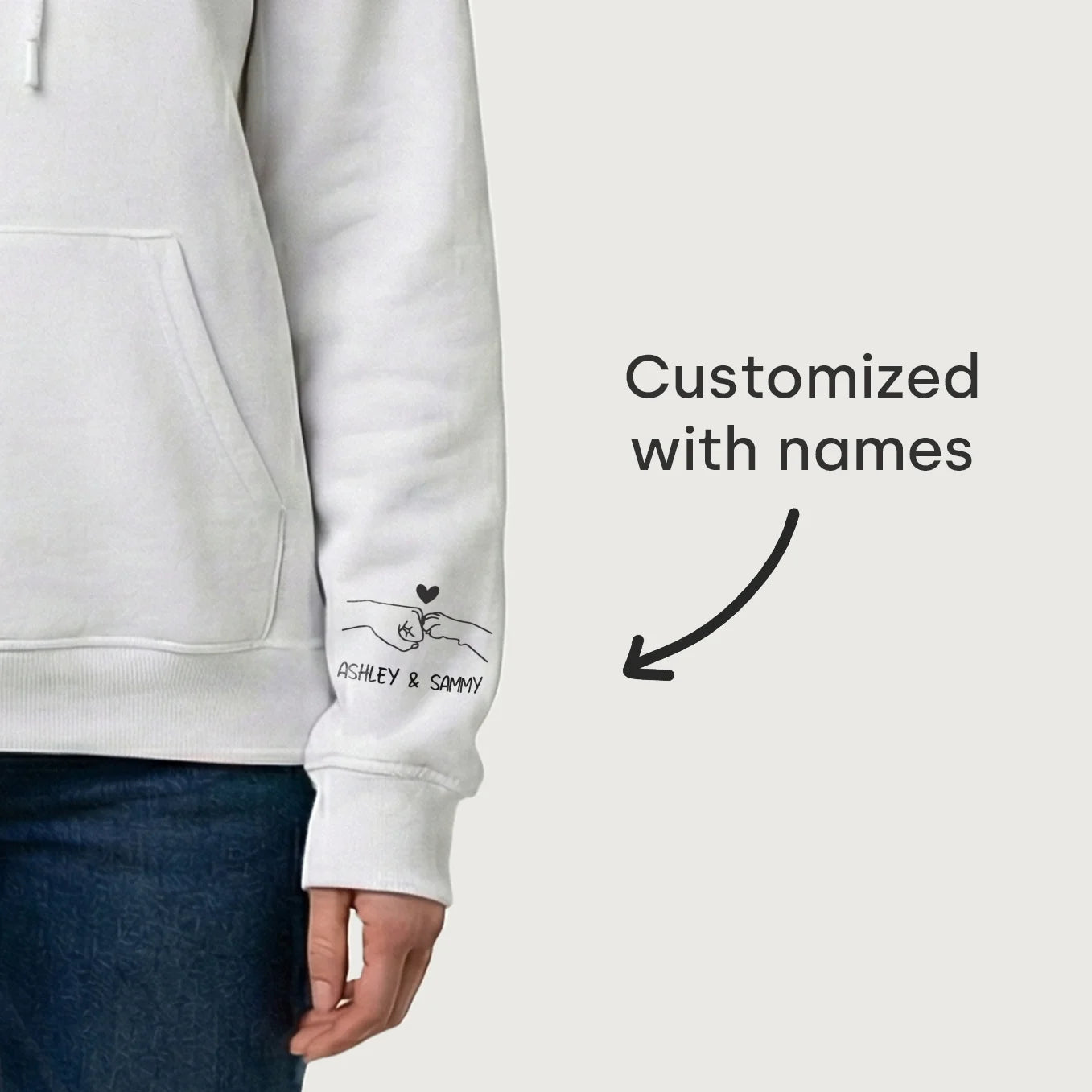 Personalized "Dog Mom" Hoodie with Sleeve Print