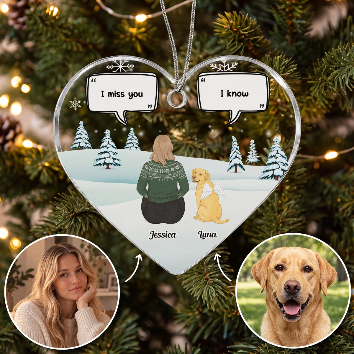 Personalized Christmas Ornament "I Miss You"
