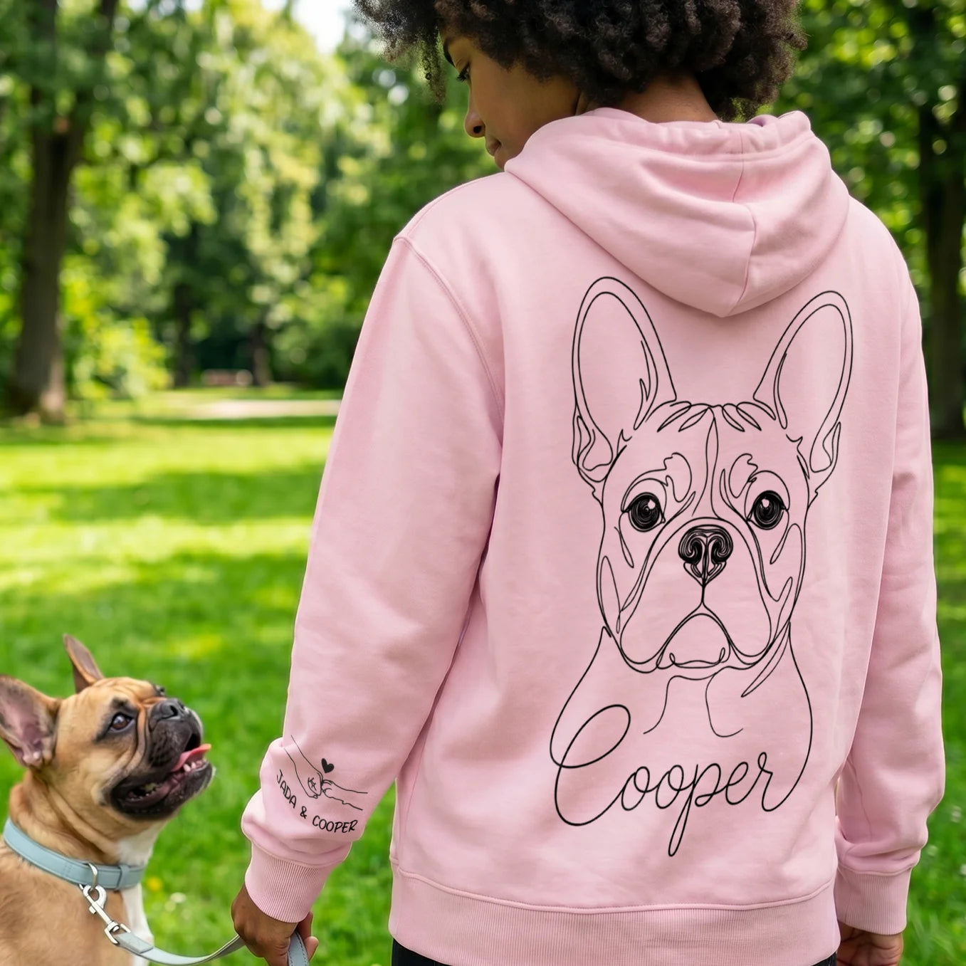 Personalized "Dog Mom" Hoodie with Sleeve Print