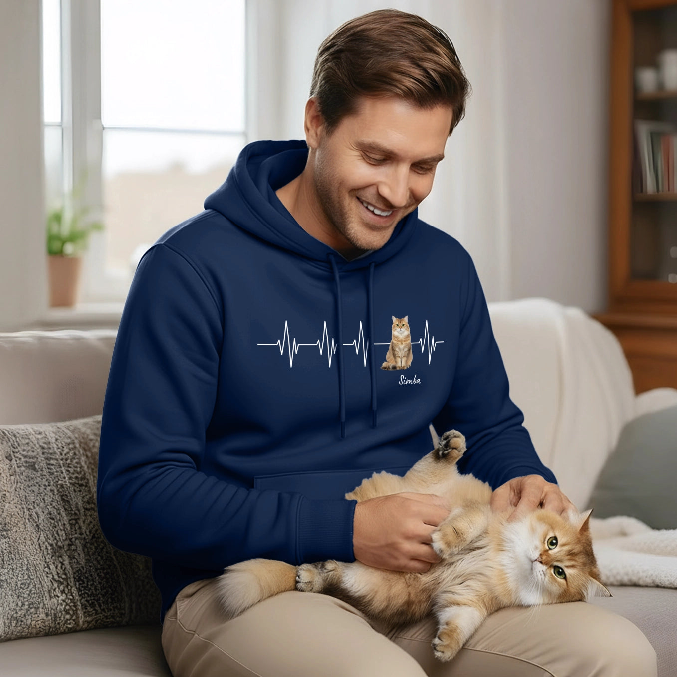 Personalized Hoodie "Heartbeat Cat Photo"