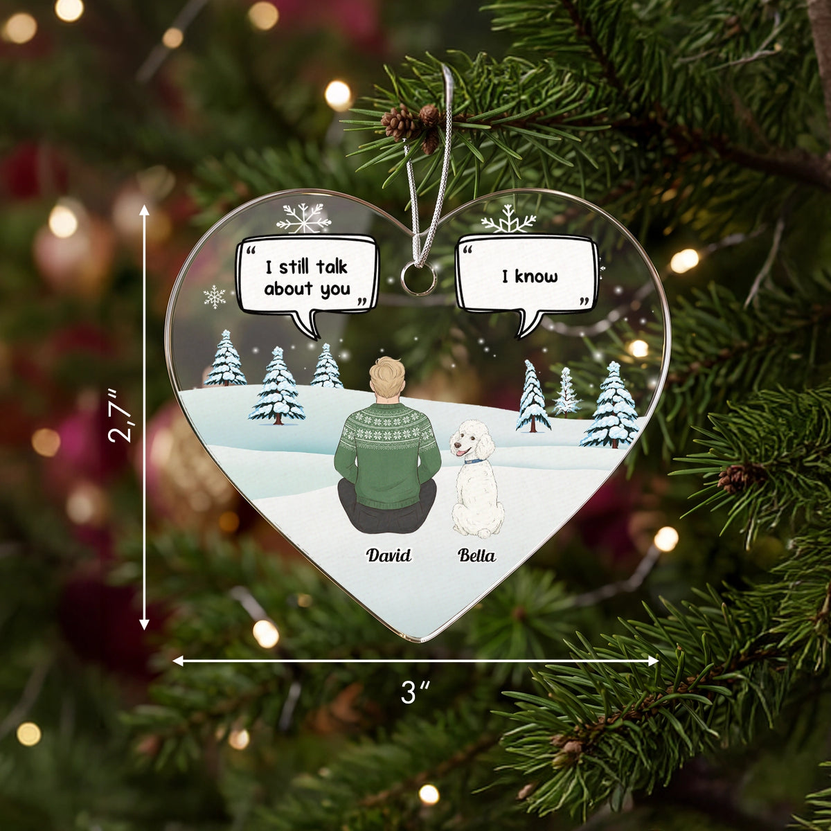 Personalized Christmas Ornament "I Miss You"