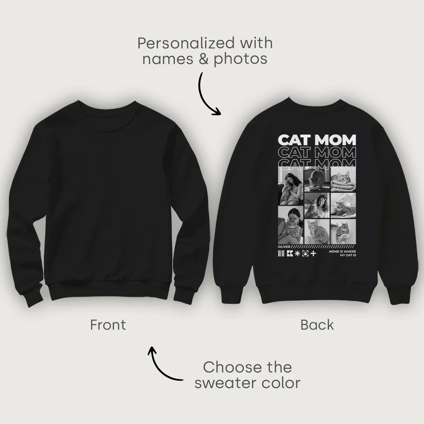 Personalized Sweater "Cat Mom"