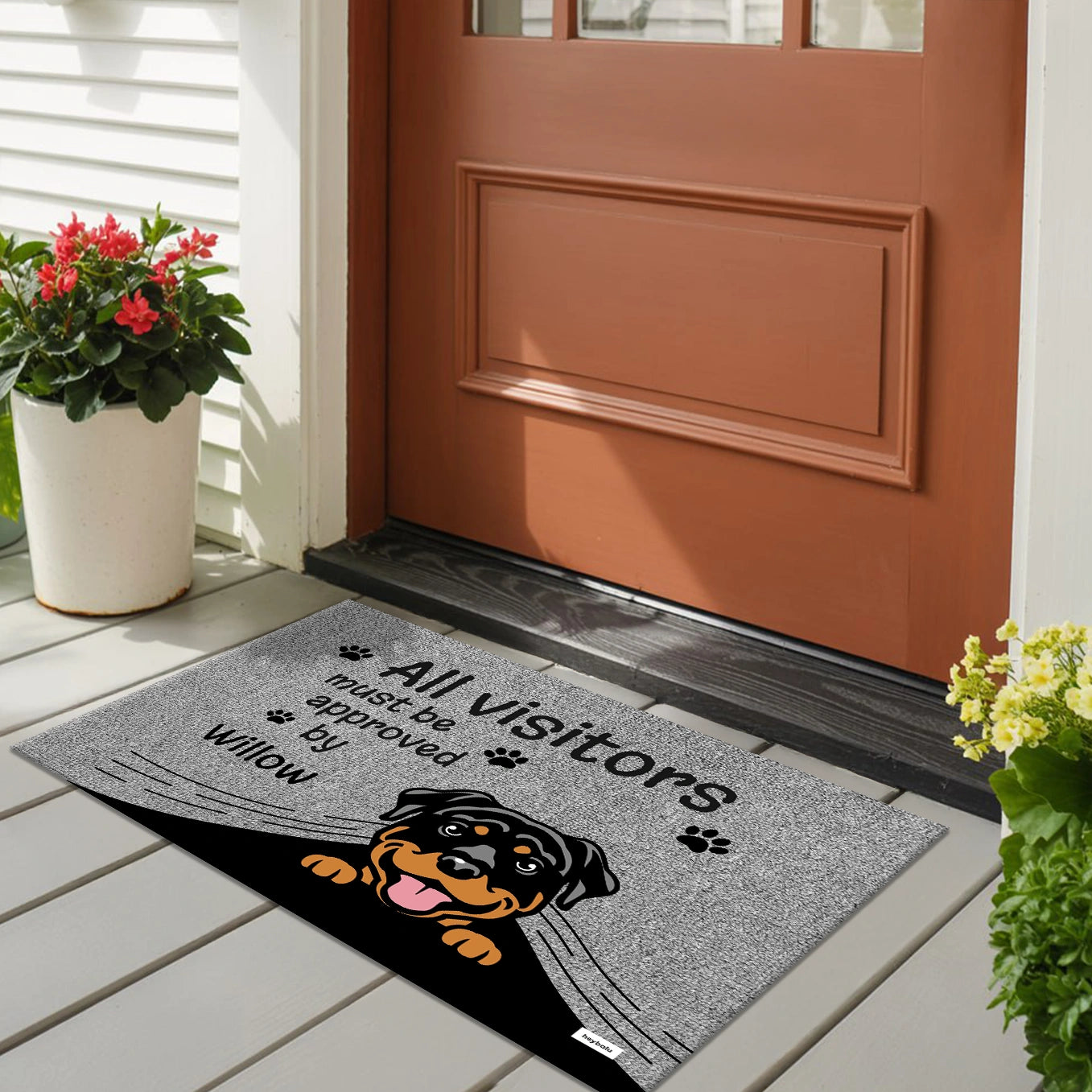 Personalized Doormat "Peeking Pets"