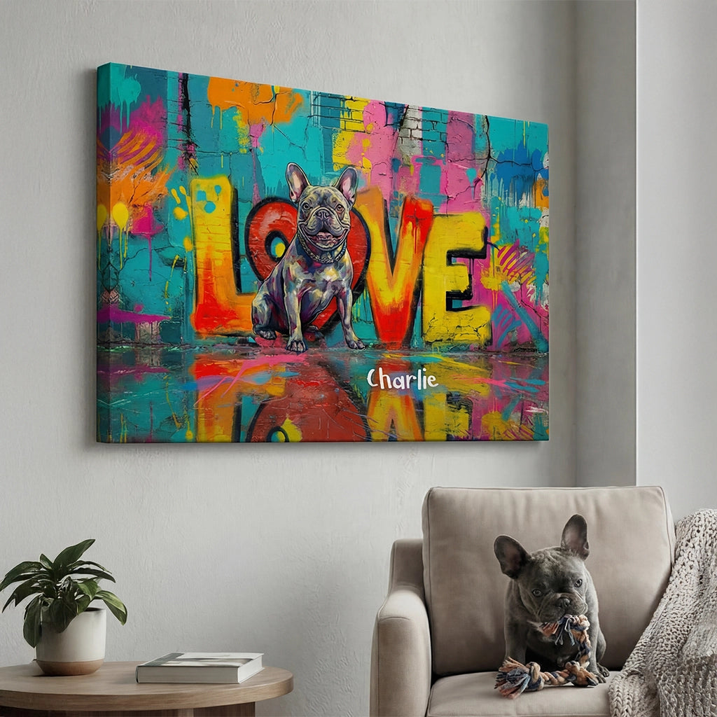 Personalized Canvas "LOVE" Dog