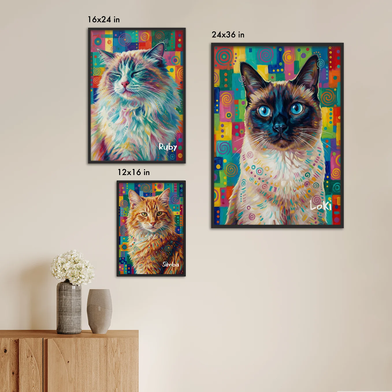 Personalized Cat Poster Pop Art