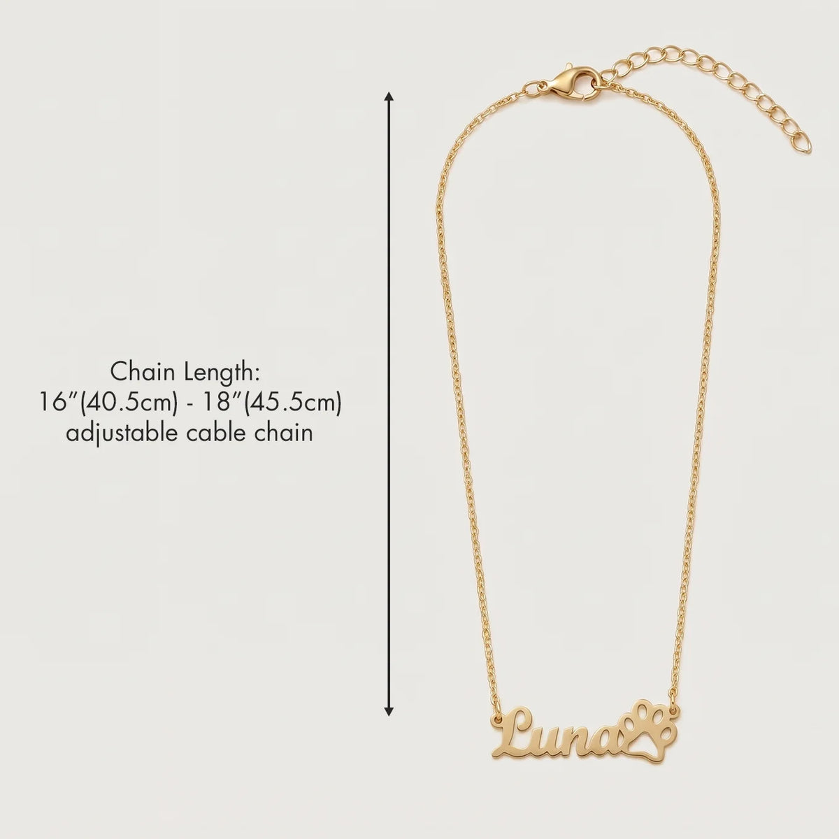 Personalized Necklace "Name with Paw"