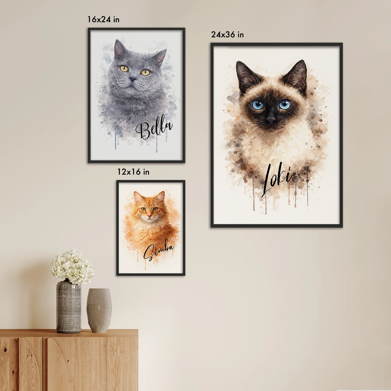Personalized Cat Poster "Watercolor"