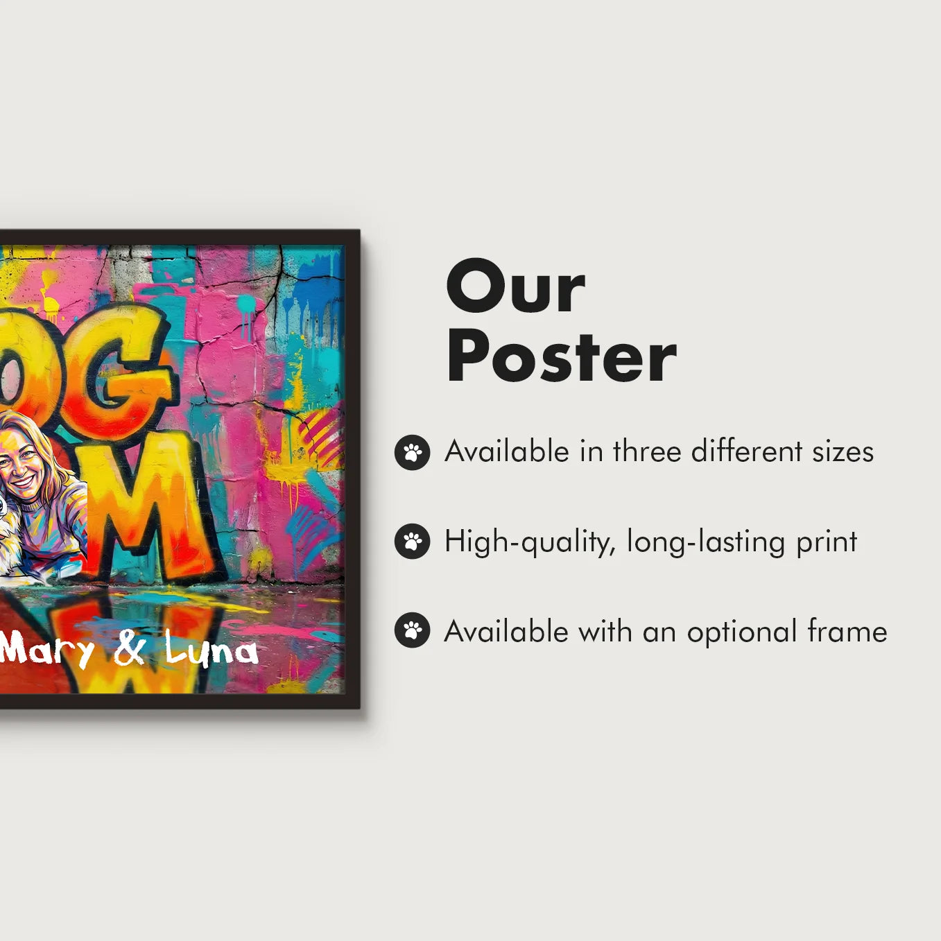 Personalized Dog Mom LOVE Poster Custom Photo Gift