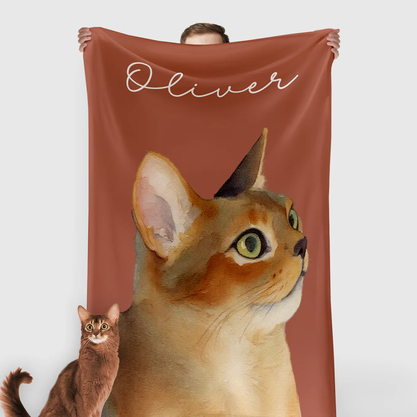 Personalized Cat Blanket "Portrait"