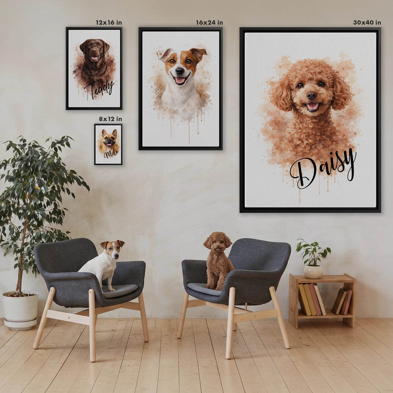 Personalized Canvas "Watercolor Dog"