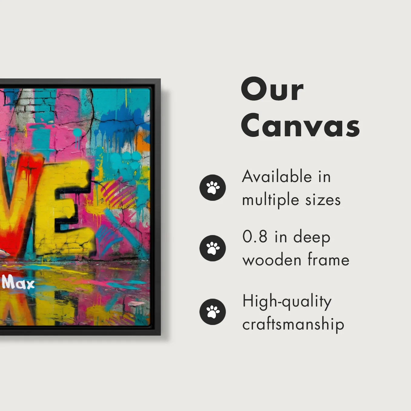 Personalized Canvas "LOVE" Dog