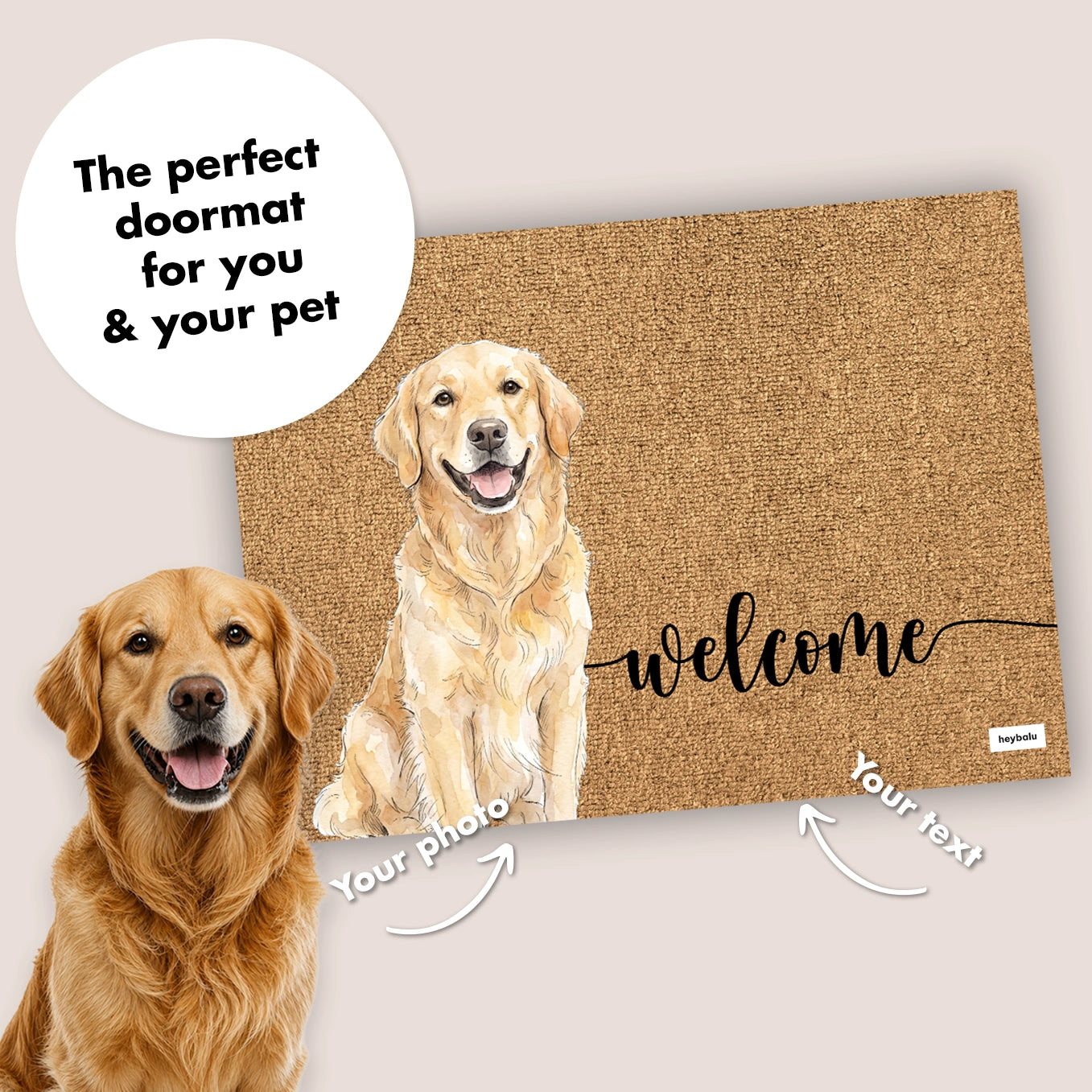 Personalized Dog Doormat "Watercolor"