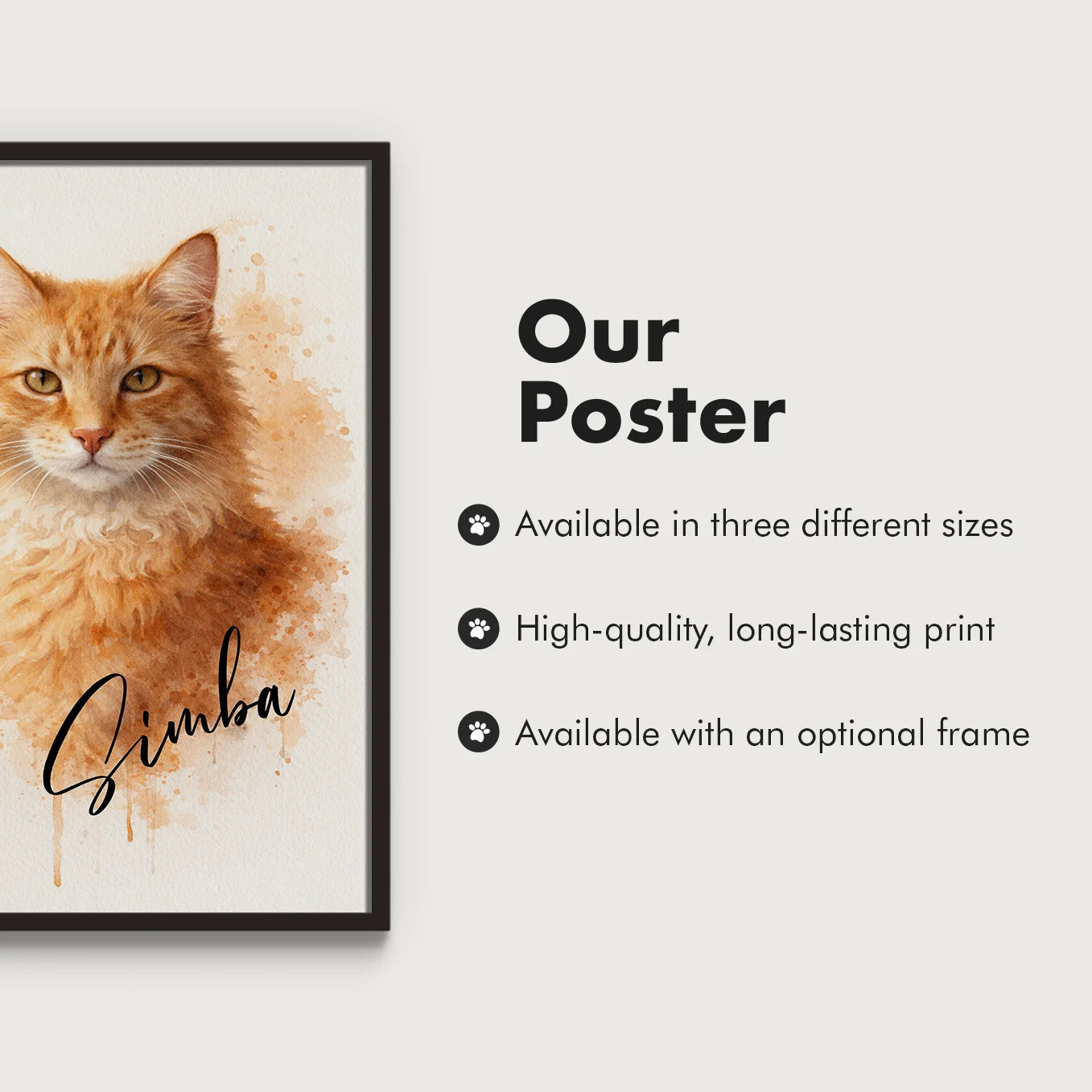 Personalized Cat Poster "Watercolor"