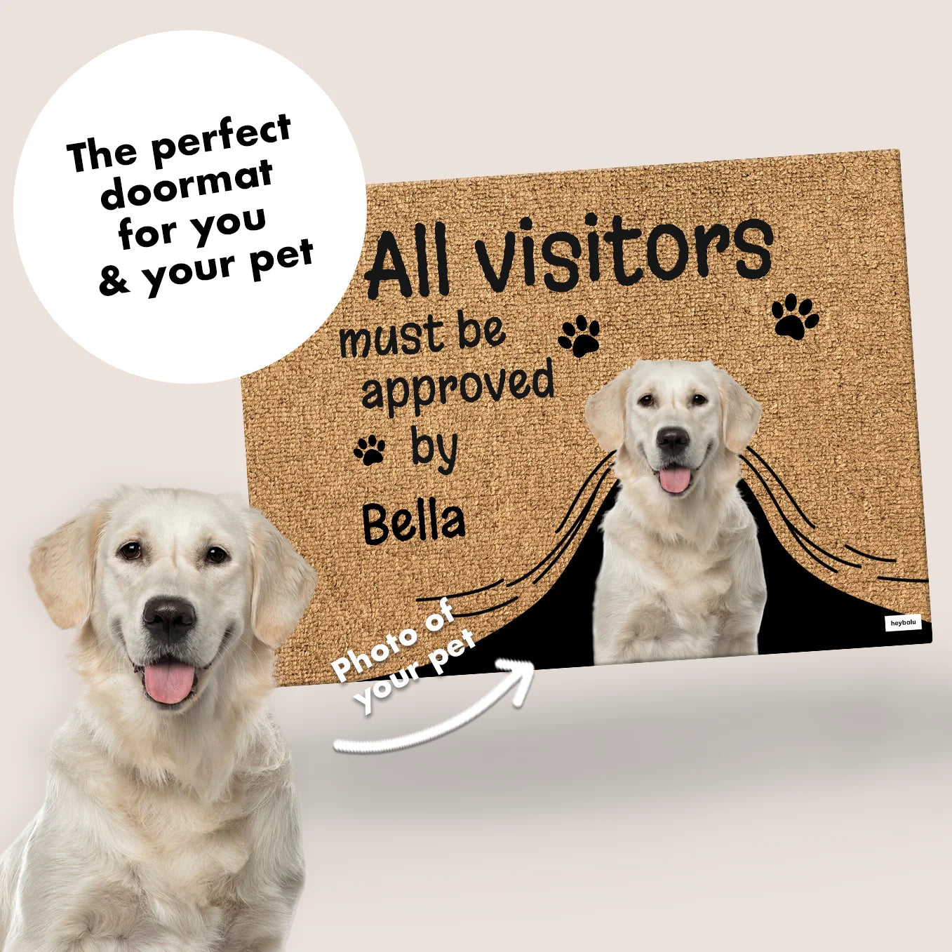 Personalized Doormat "Peeking Pets"