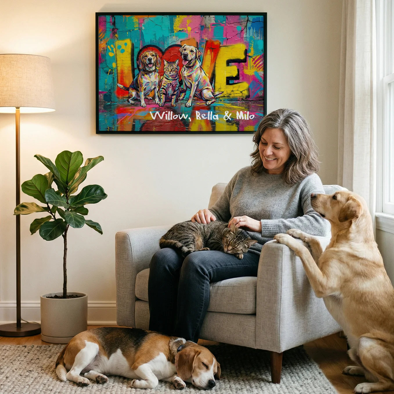 Personalized Poster "LOVE" Multi Animal