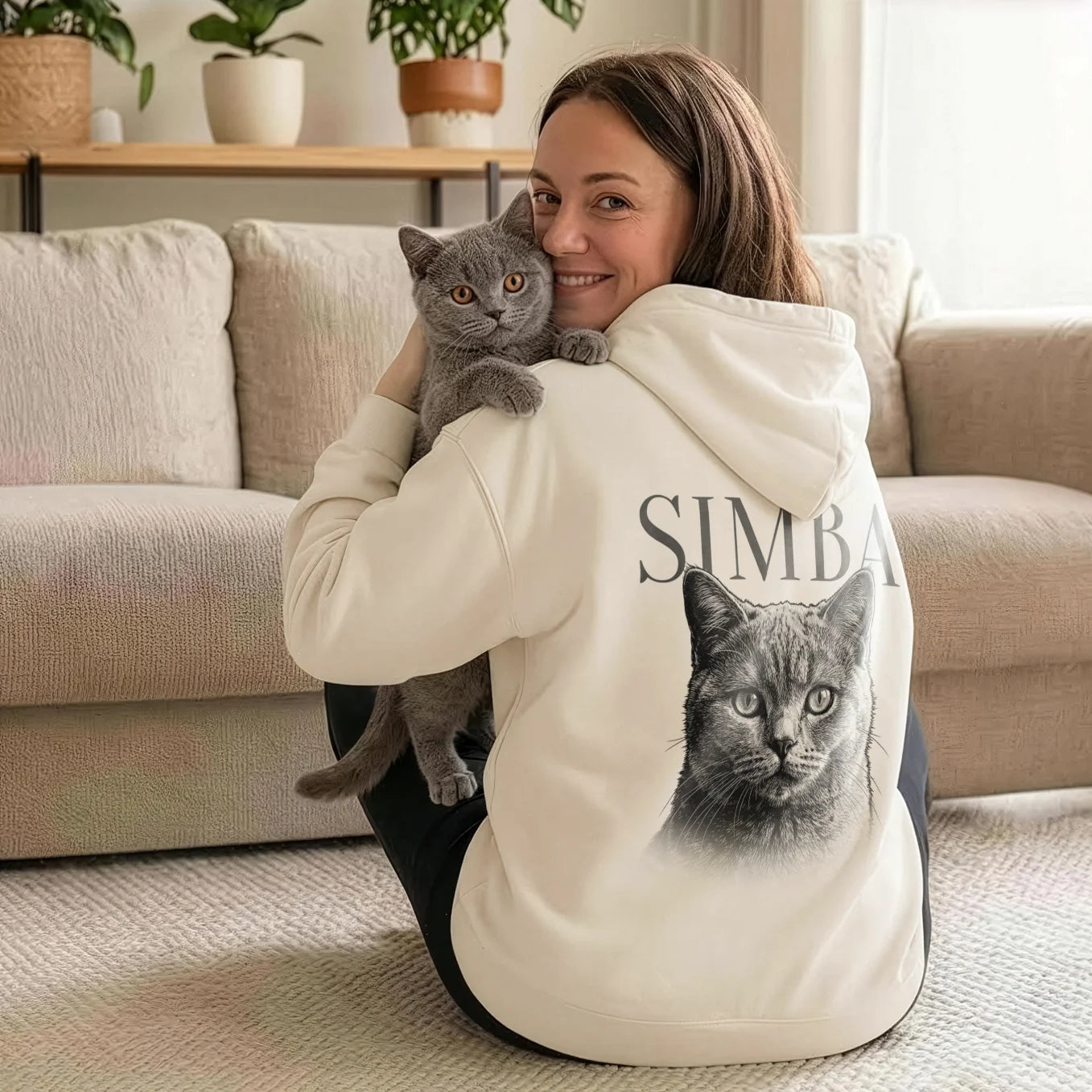 Personalized Hoodie "Cat Retro"