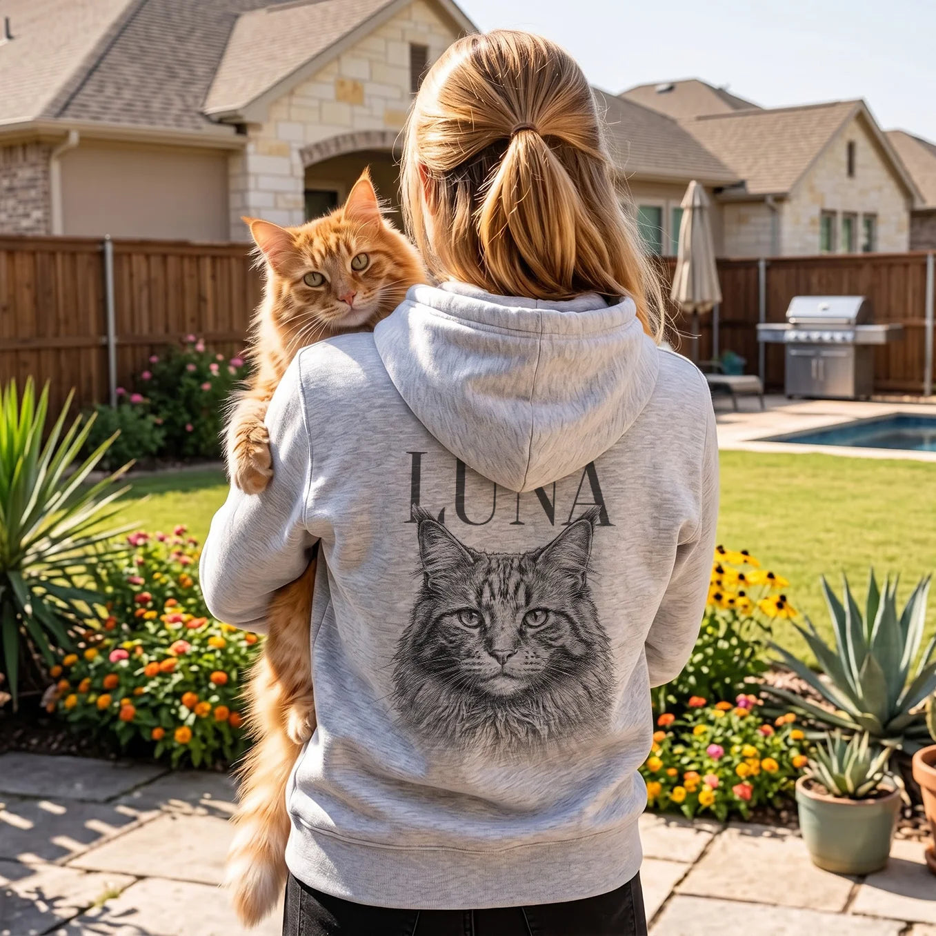 Personalized Hoodie "Cat Retro"