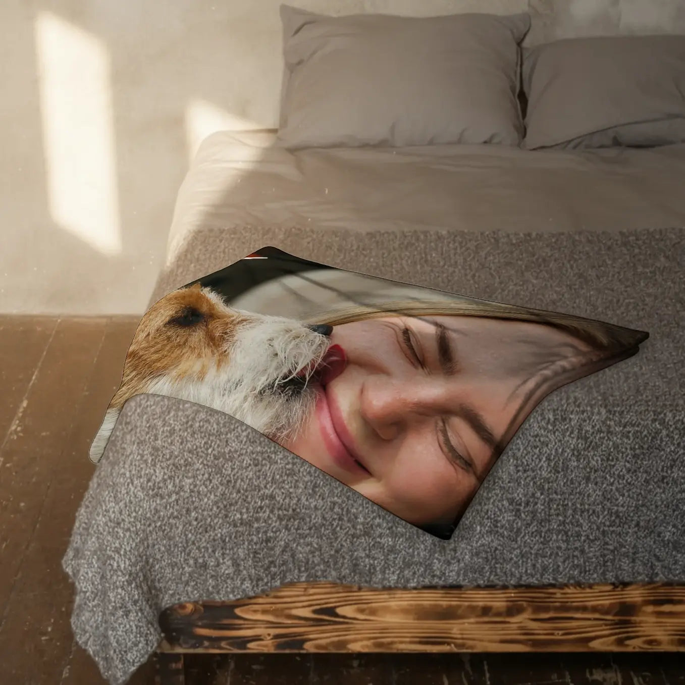 thumbnail image 2 of Custom Pet Photo Printed Blanket Your Picture Dog Cat Pet Throw Rug Bedding Gift | UK 2 of 9