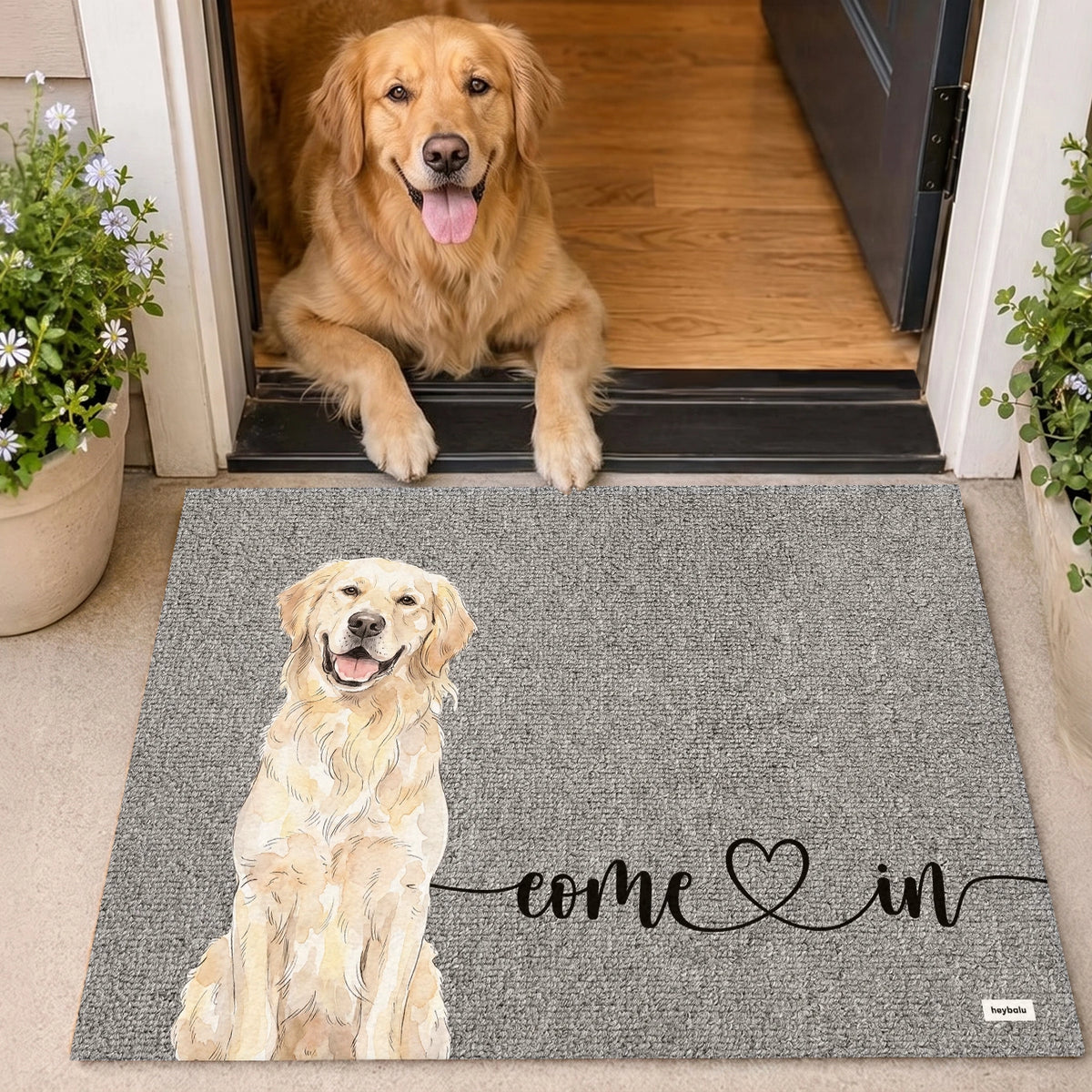 Personalisierte Fußmatte Hund "Wasserfarben" – personalisiertes Geschenk – Ansicht 7
