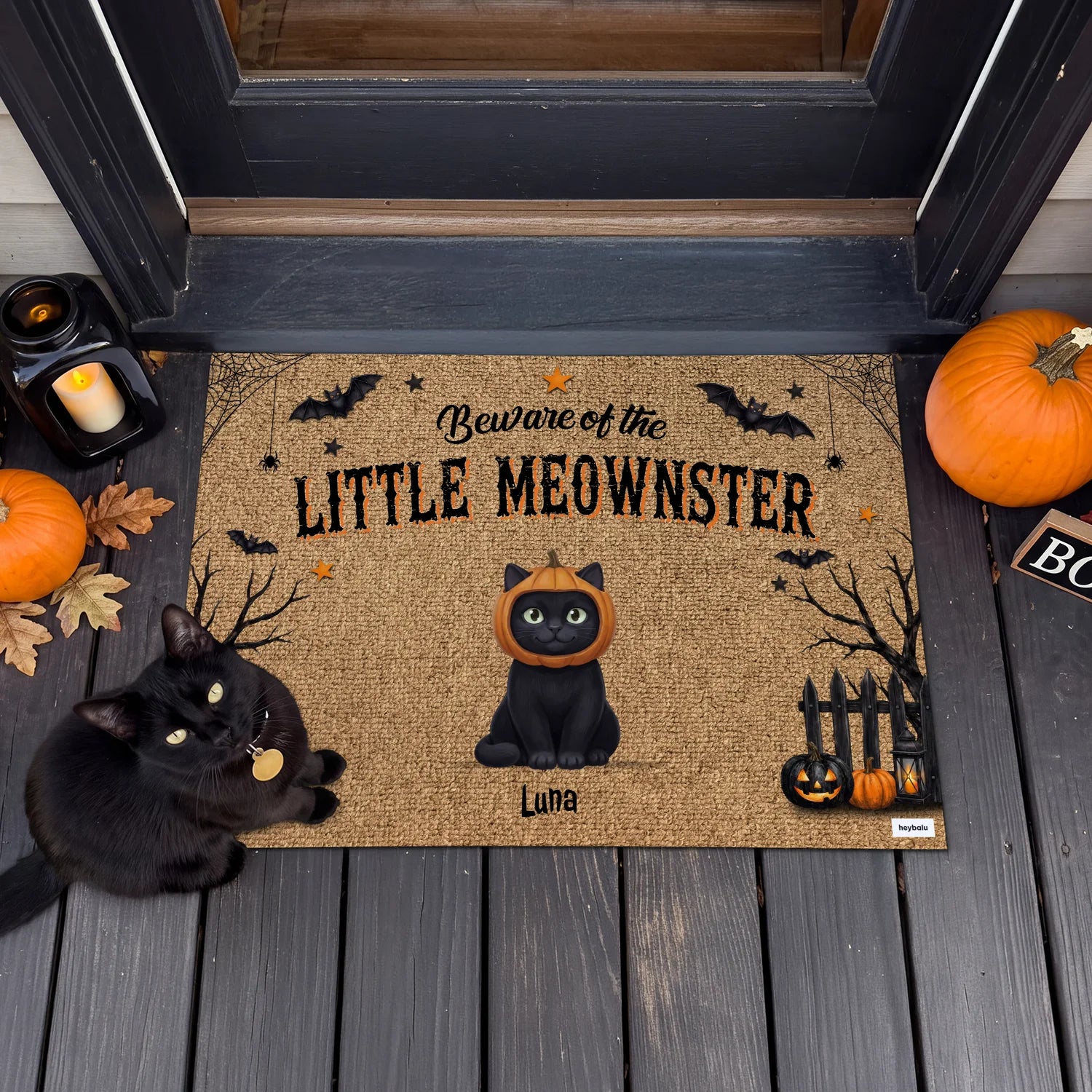 Personalized Doormat "Beware of Little Cats"