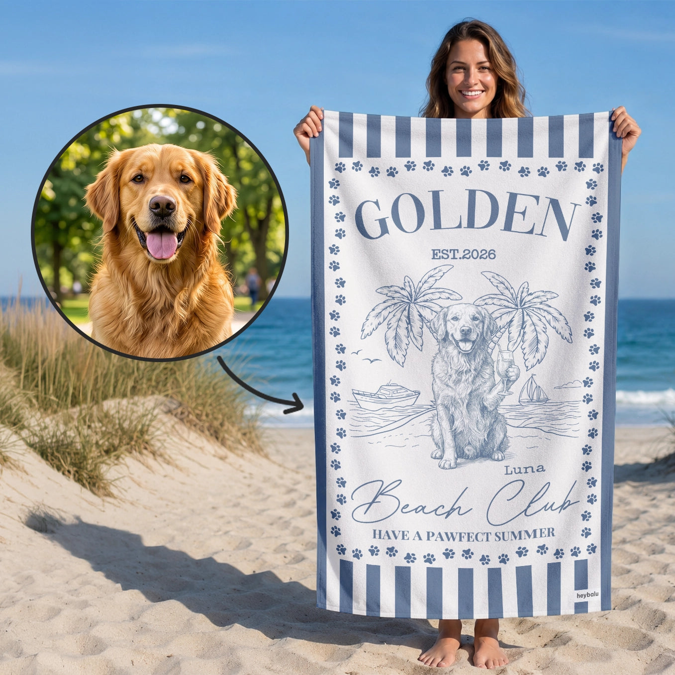 Personalized Beach Towel "Pawfect Summer"