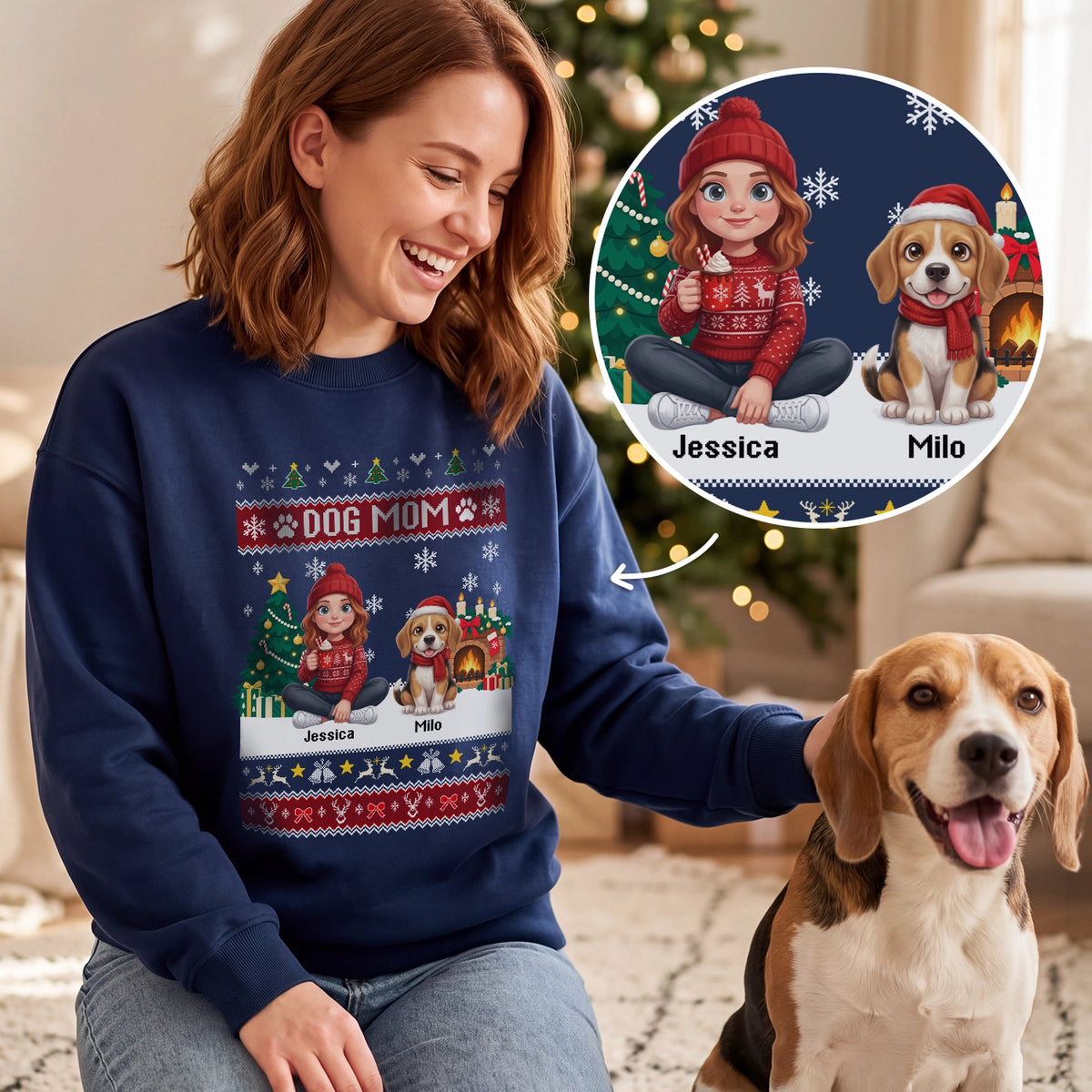 Personalized Sweatshirt "Dog Mom Christmas"