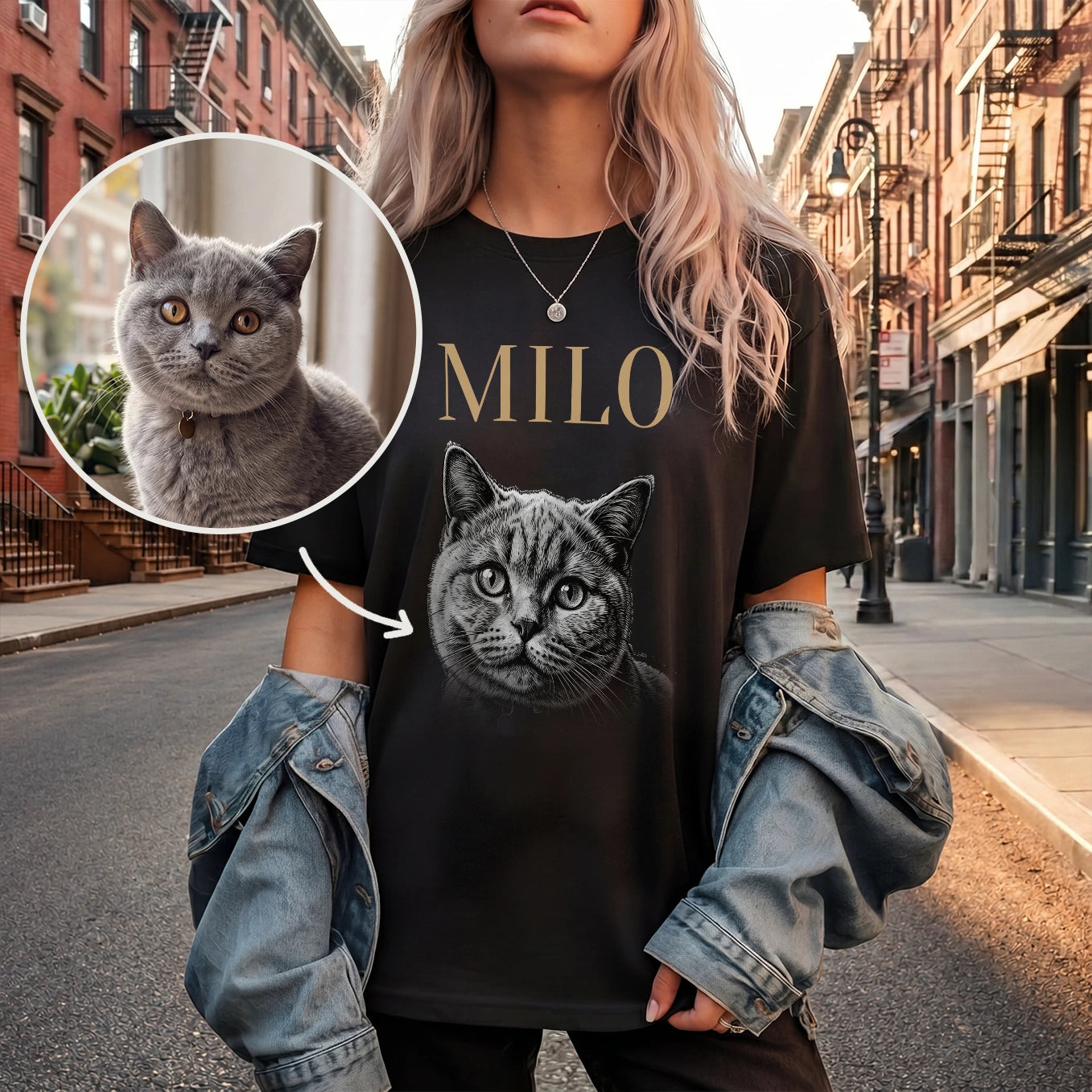 Personalized T-Shirt "Cat Retro"