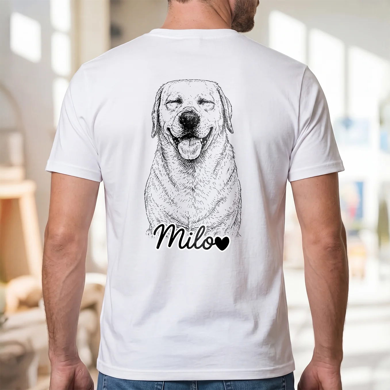 Personalized "Dog Dad" T-Shirt with Back Print