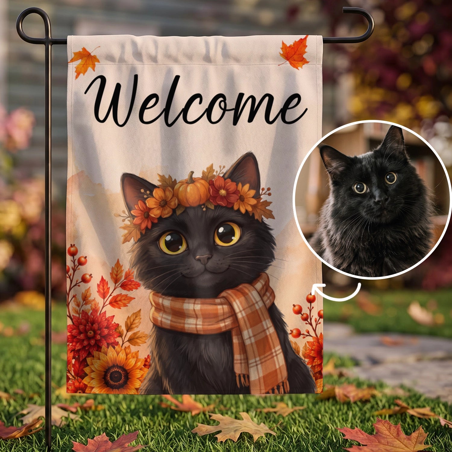 Personalized Flag "Autumn Cat"