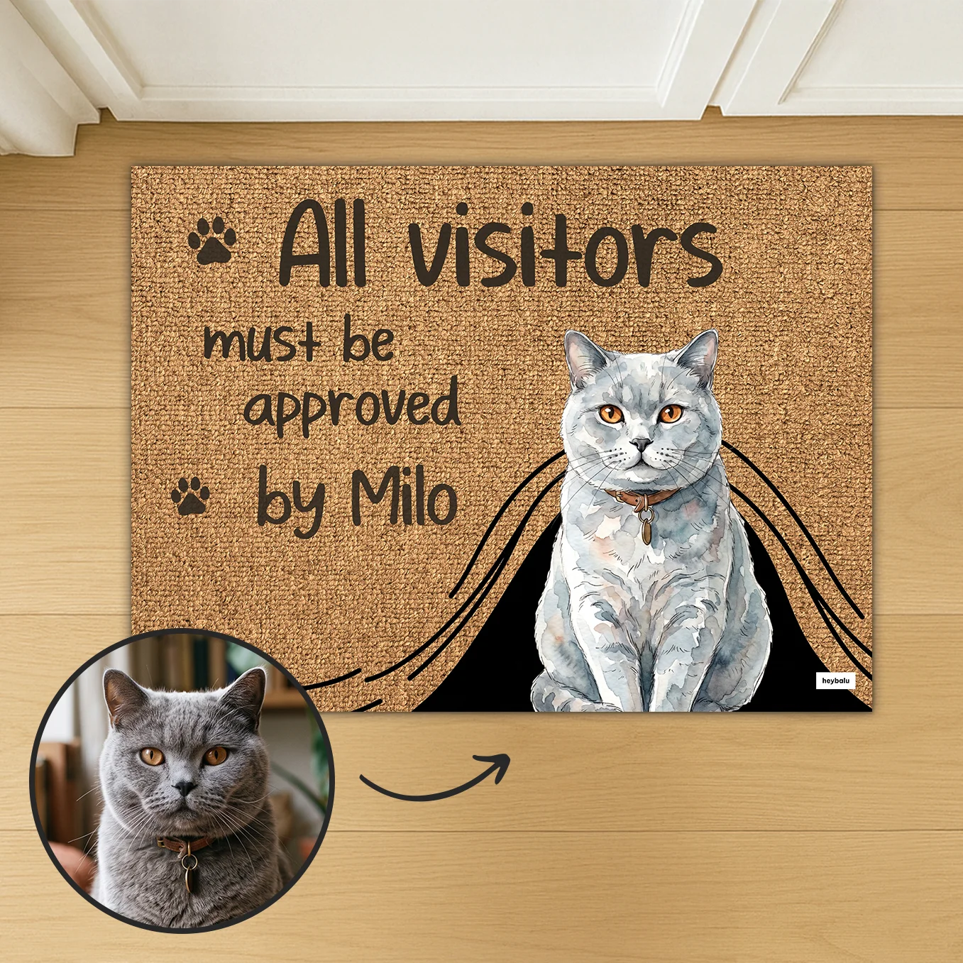 Personalized Doormat "Visit Approved Cat"