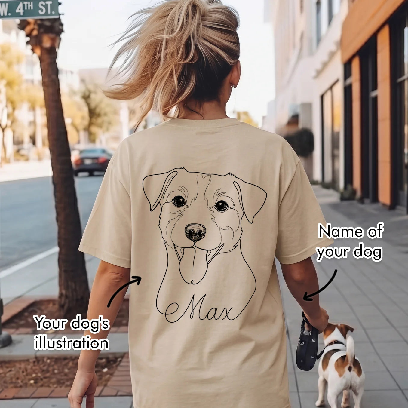 Personalized Oversized Shirt "Dog Mama" with Sleeve Print