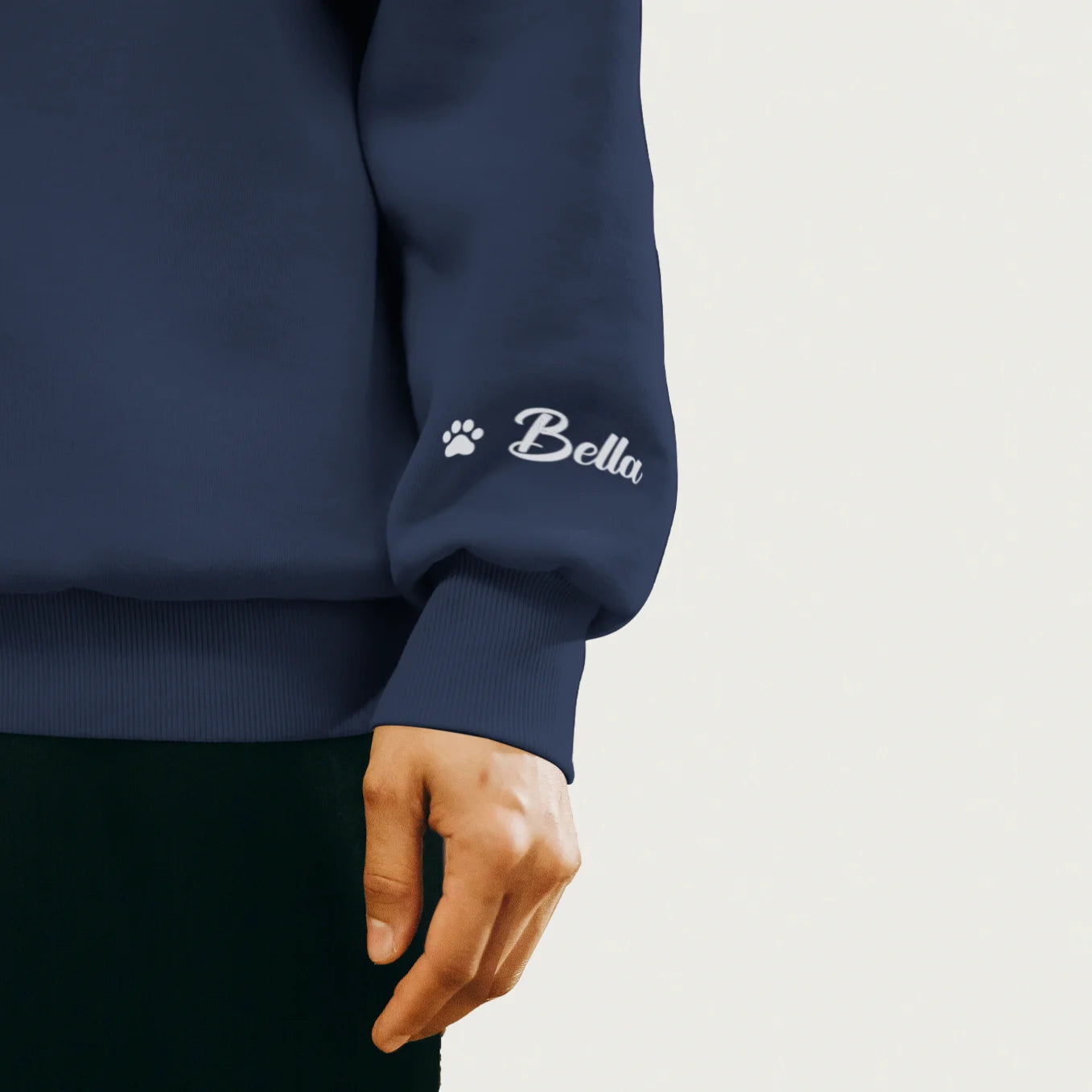 Personalized Sweater "Cat mama" with Sleeve Print
